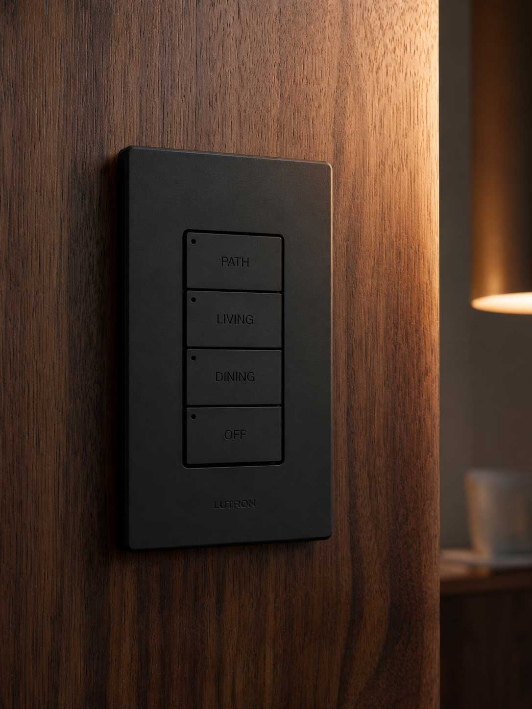 Lutron Alisse keypad with engraved button labels