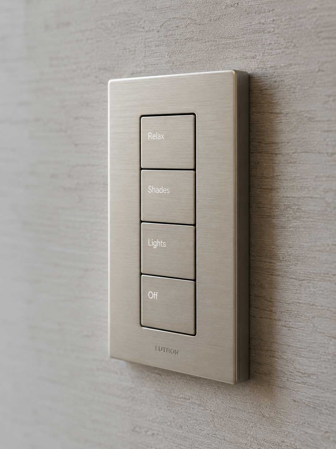 Lutron Alisse keypad in a luxury interior