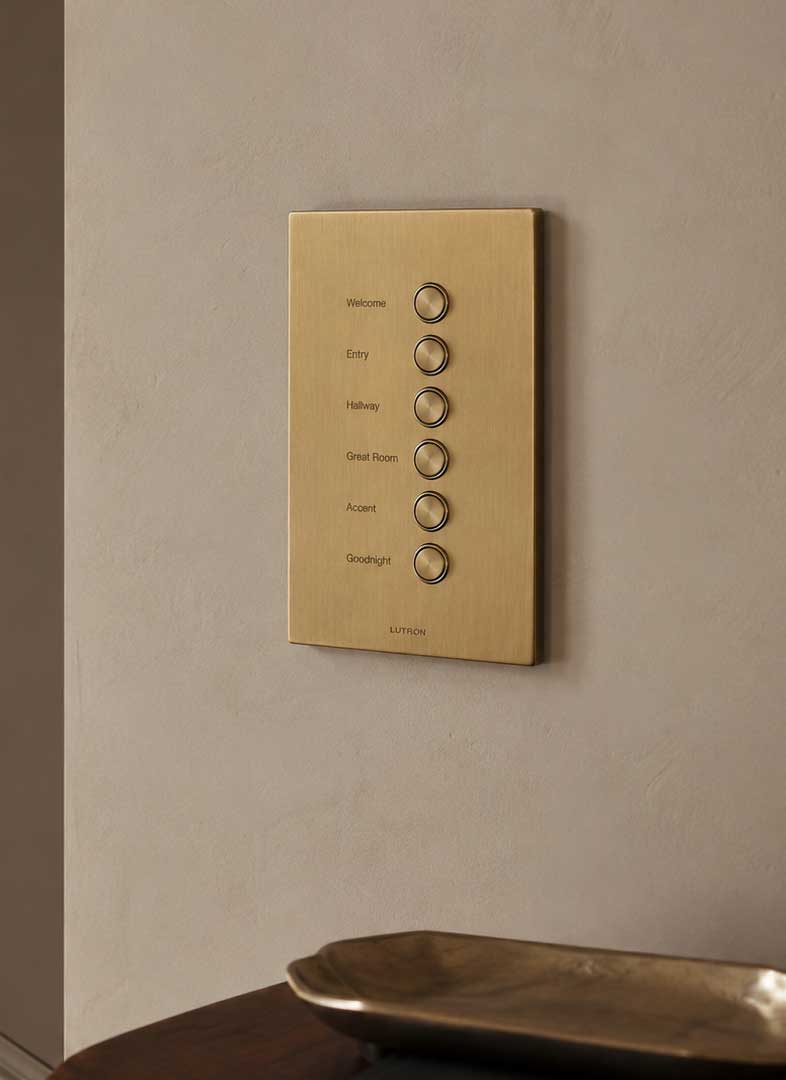 Lutron Palladiom keypad in a luxury residence